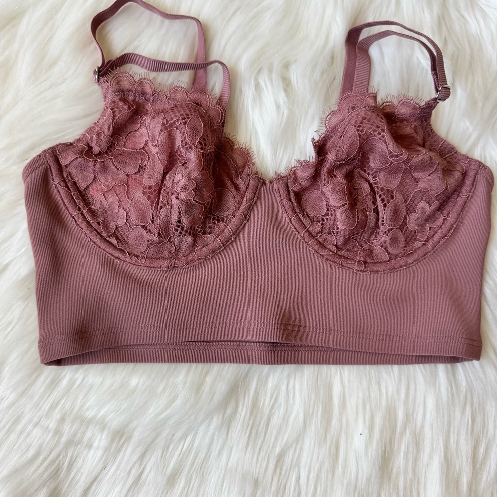 Free People Pink Lace Bra